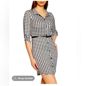 Rainbow Red & Black Gingham Print Shirt Dress